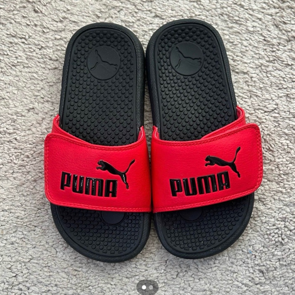 PUMA Kids Red Slide Sandals